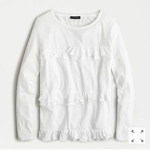 J. Crew Ruffled vintage cotton long-sleeve T-shirt